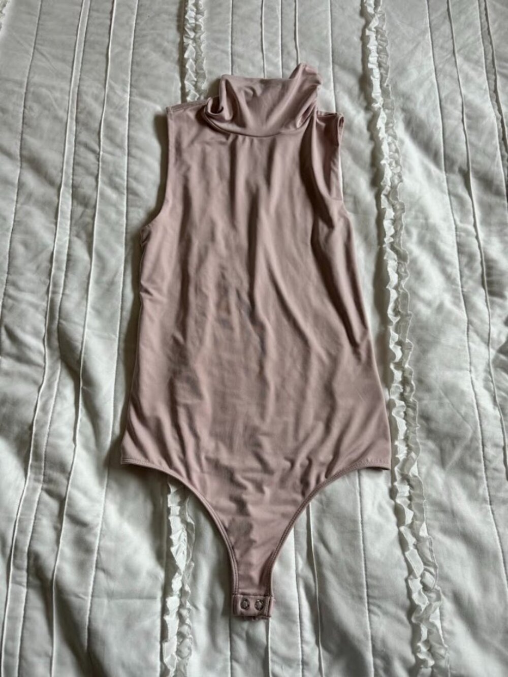 Express Body Contour Compression Silky Turtleneck Thong Bodysuit Pink Size S